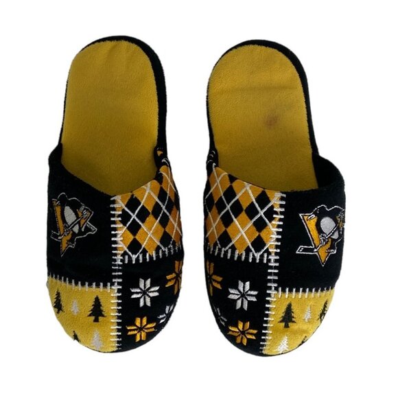 Pittsburg Penguins Slippers Ugly Sweater Comfortable Slip On Womens 9 to 10 - Picture 5 of 11